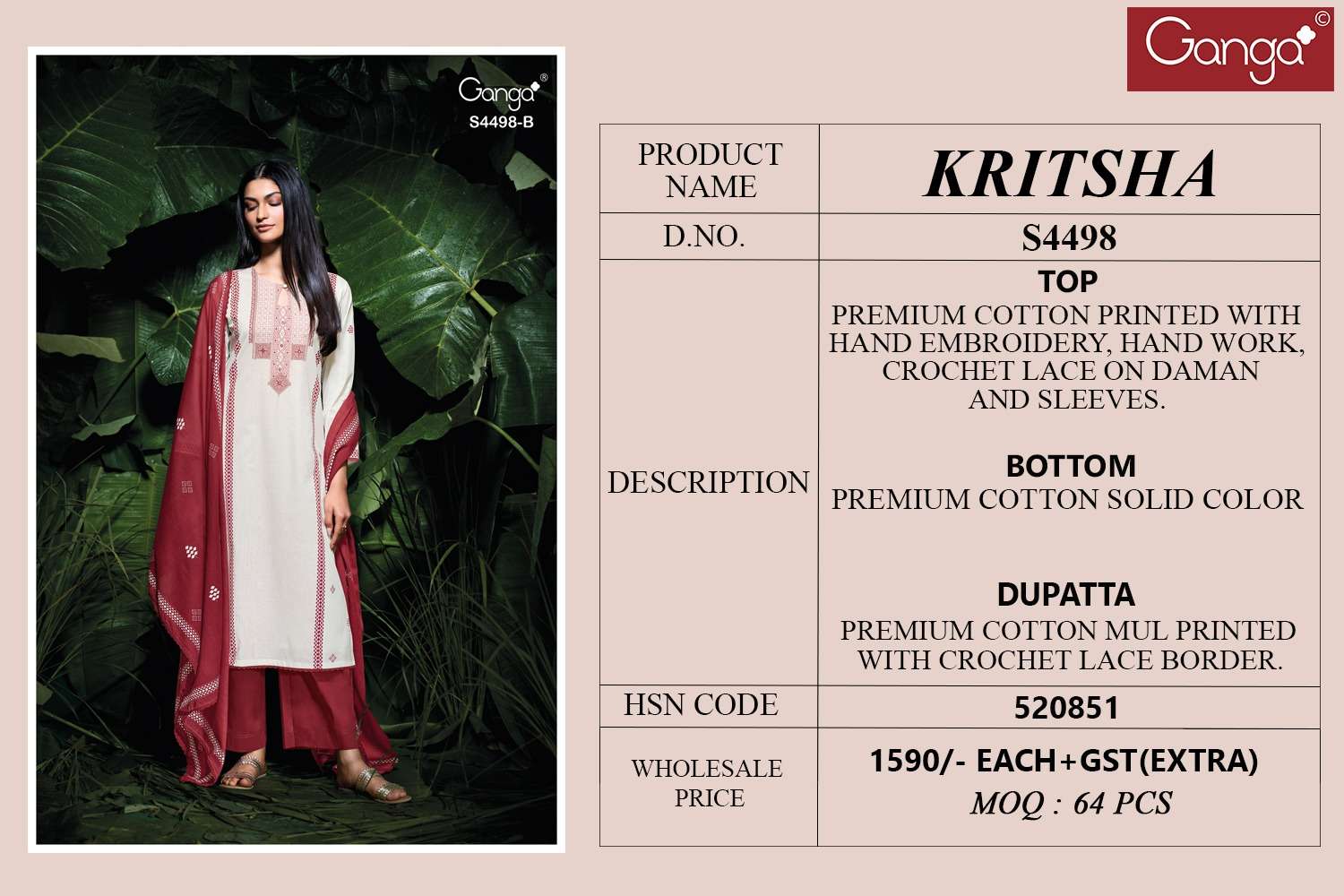 Ganga Fashion Kritsha 4498