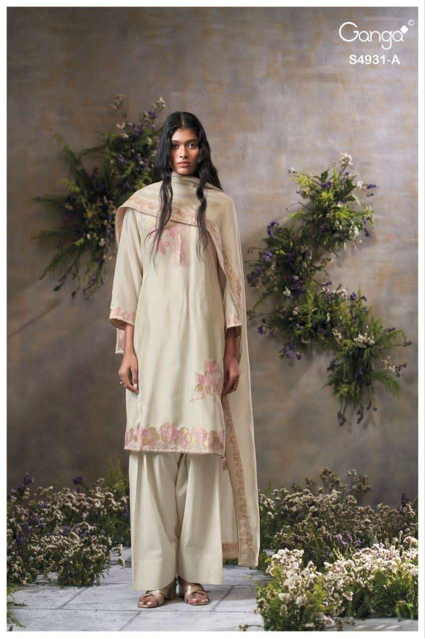 Ganga Fashion Kritvya 4931 Pure Viscose Woven Silk Designer Dress Material - Amrah Wholesale