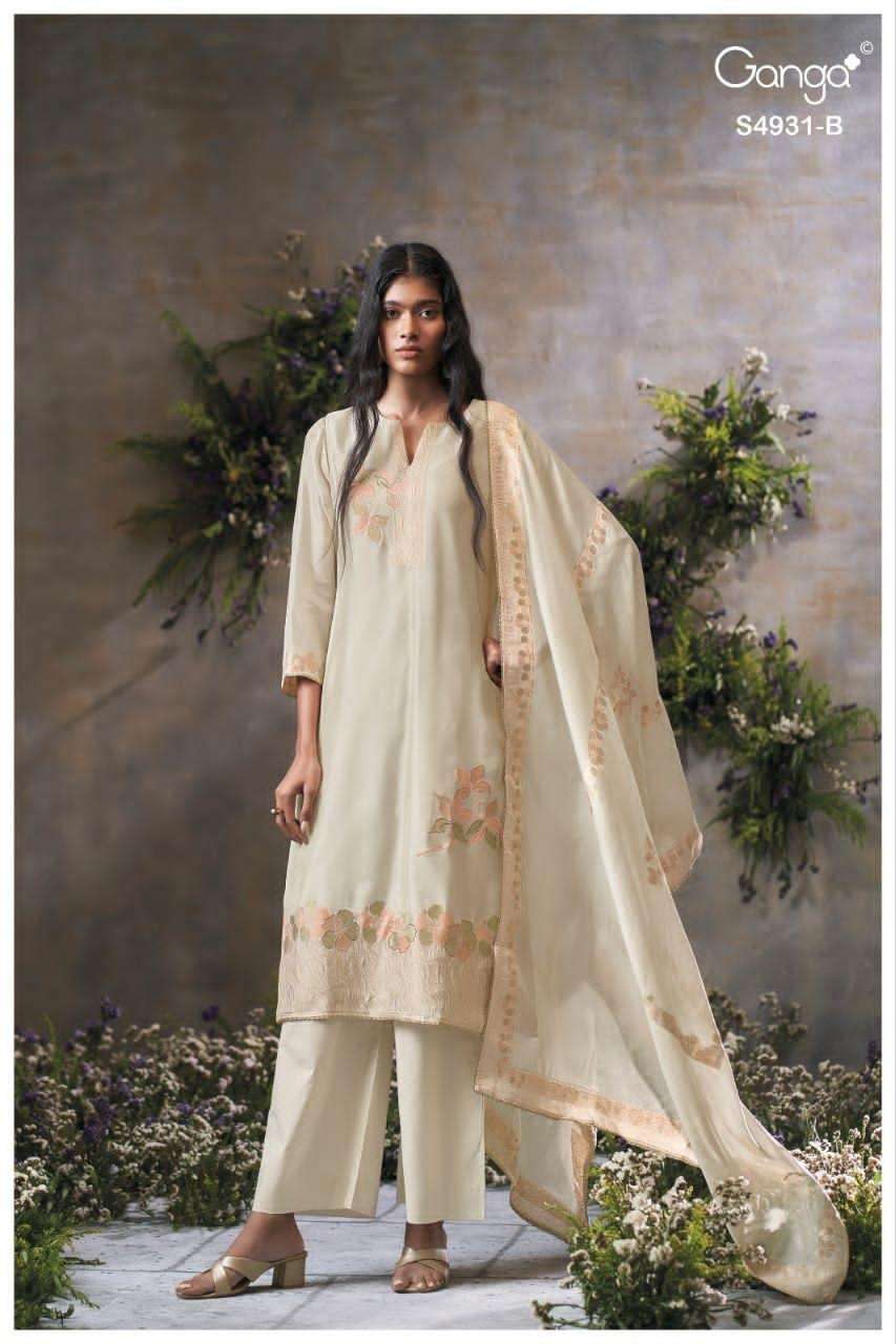 Ganga Fashion Kritvya 4931 Pure Viscose Woven Silk Designer Dress Material - Amrah Wholesale