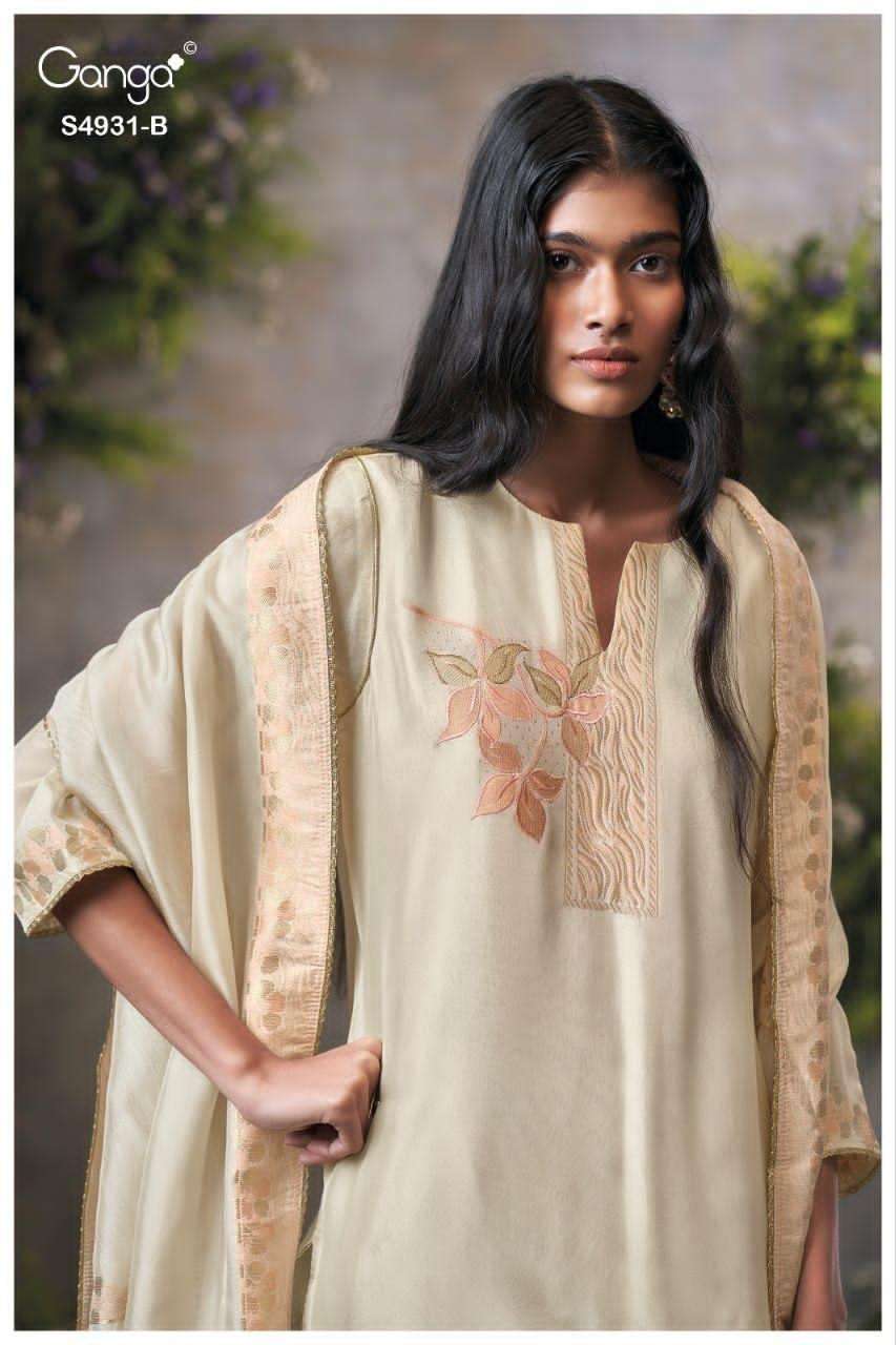 Ganga Fashion Kritvya 4931 Pure Viscose Woven Silk Designer Dress Material - Amrah Wholesale