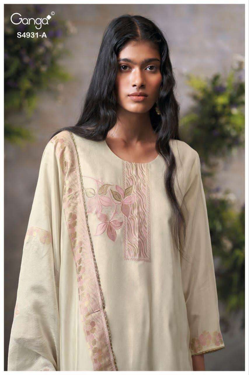 Ganga Fashion Kritvya 4931 Pure Viscose Woven Silk Designer Dress Material - Amrah Wholesale