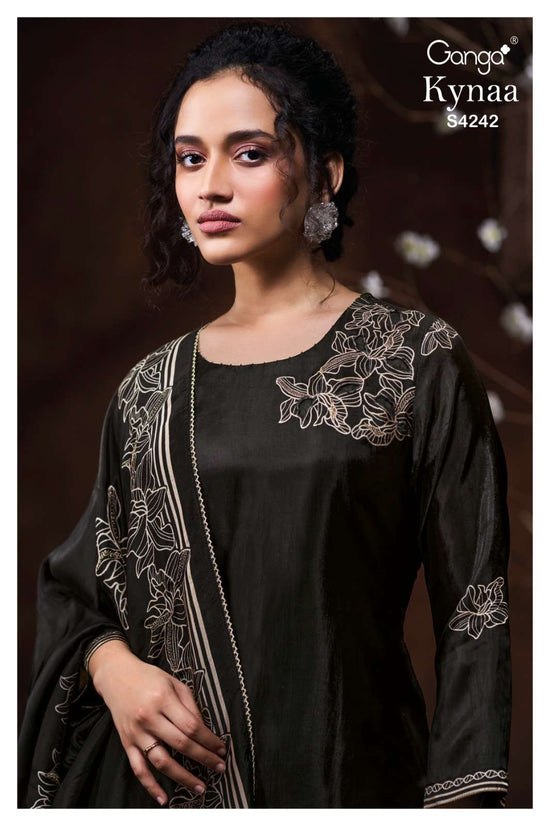 Ganga Fashion Kynaa 4242 Premium Habutai Silk Dress Material