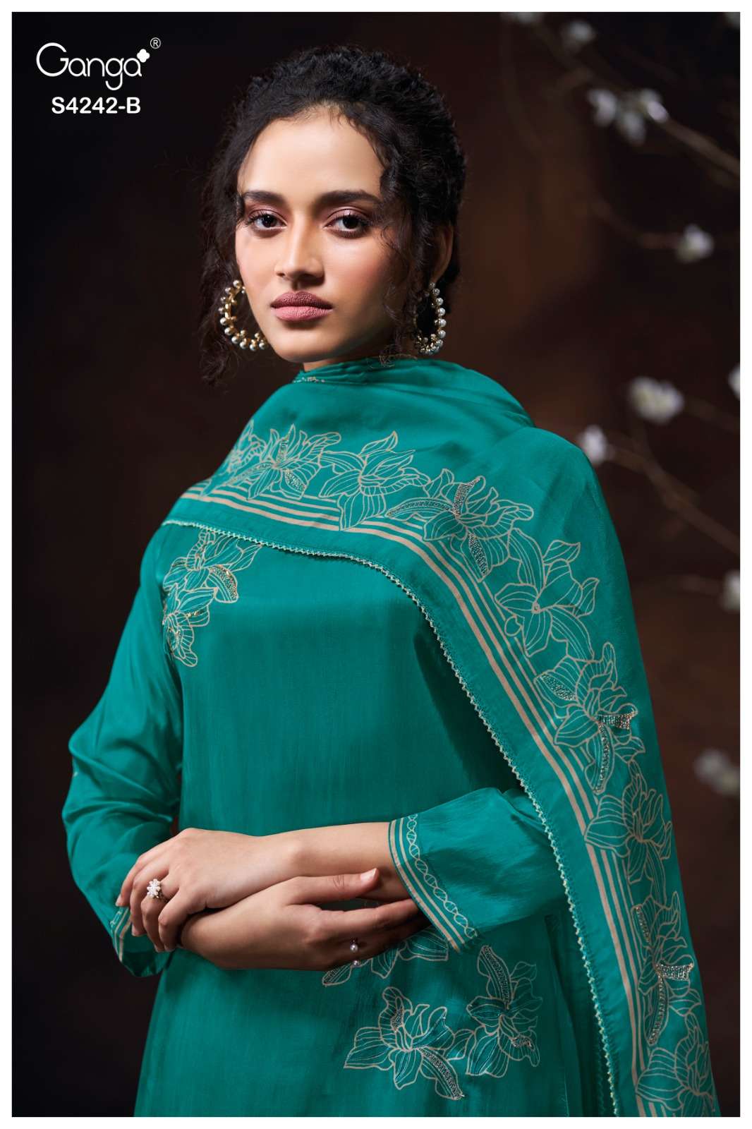 Ganga Fashion Kynaa 4242 Premium Habutai Silk Dress Material