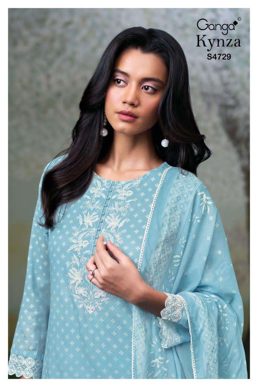 Ganga Fashion Kynza 4729 Premium Bemberg Designer Dress Material - Amrah Wholesale