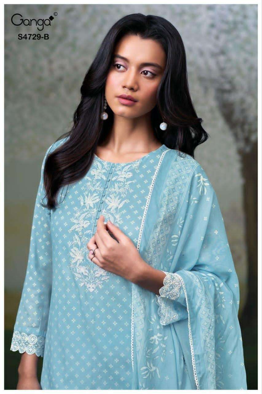 Ganga Fashion Kynza 4729 Premium Bemberg Designer Dress Material - Amrah Wholesale