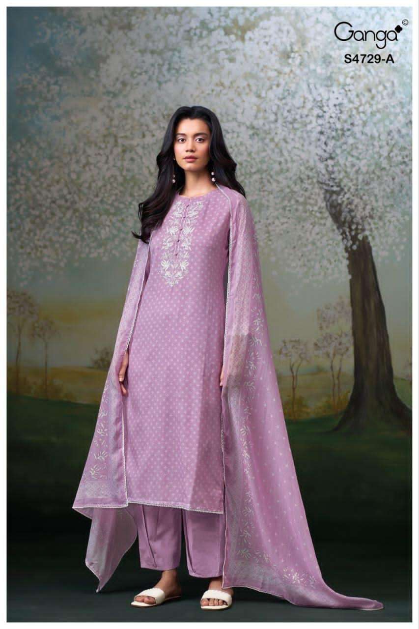 Ganga Fashion Kynza 4729 Premium Bemberg Designer Dress Material - Amrah Wholesale