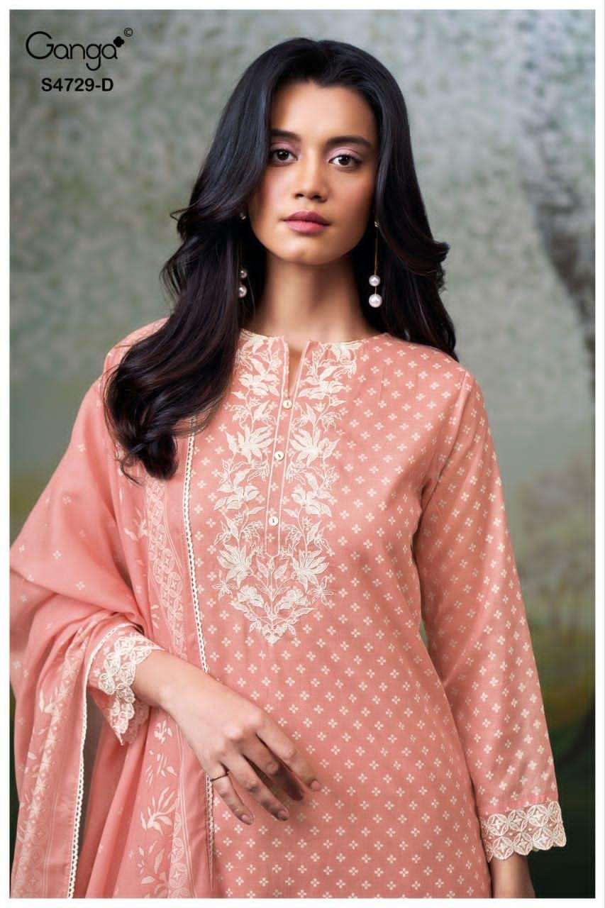 Ganga Fashion Kynza 4729 Premium Bemberg Designer Dress Material - Amrah Wholesale