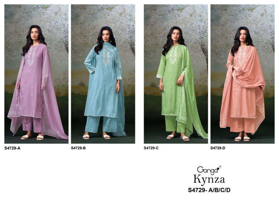Ganga Fashion Kynza 4729 Premium Bemberg Designer Dress Material - Amrah Wholesale