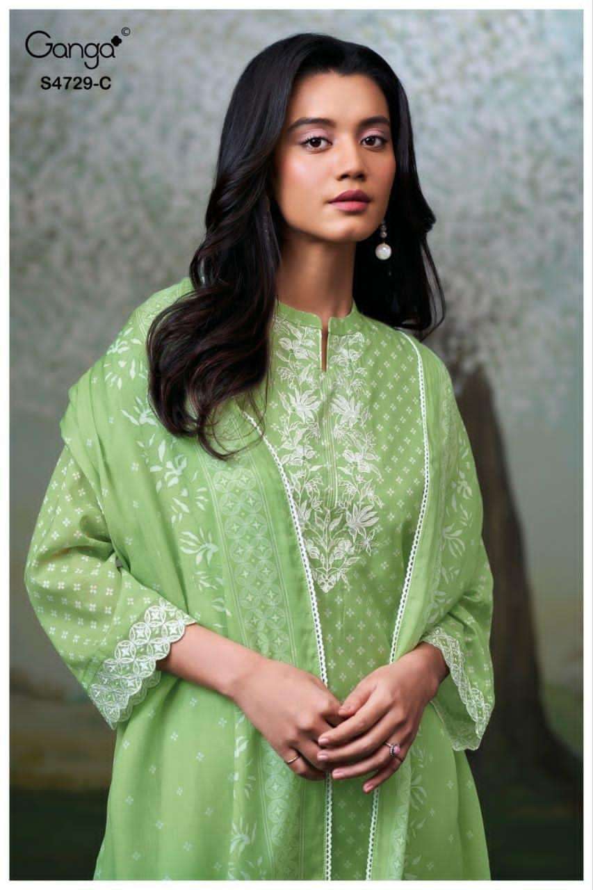 Ganga Fashion Kynza 4729 Premium Bemberg Designer Dress Material - Amrah Wholesale