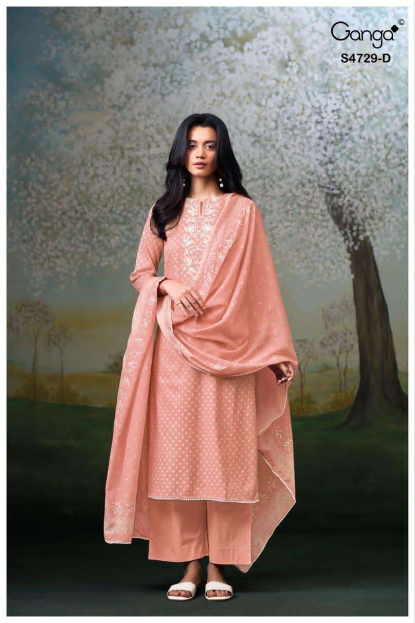 Ganga Fashion Kynza 4729 Premium Bemberg Designer Dress Material - Amrah Wholesale