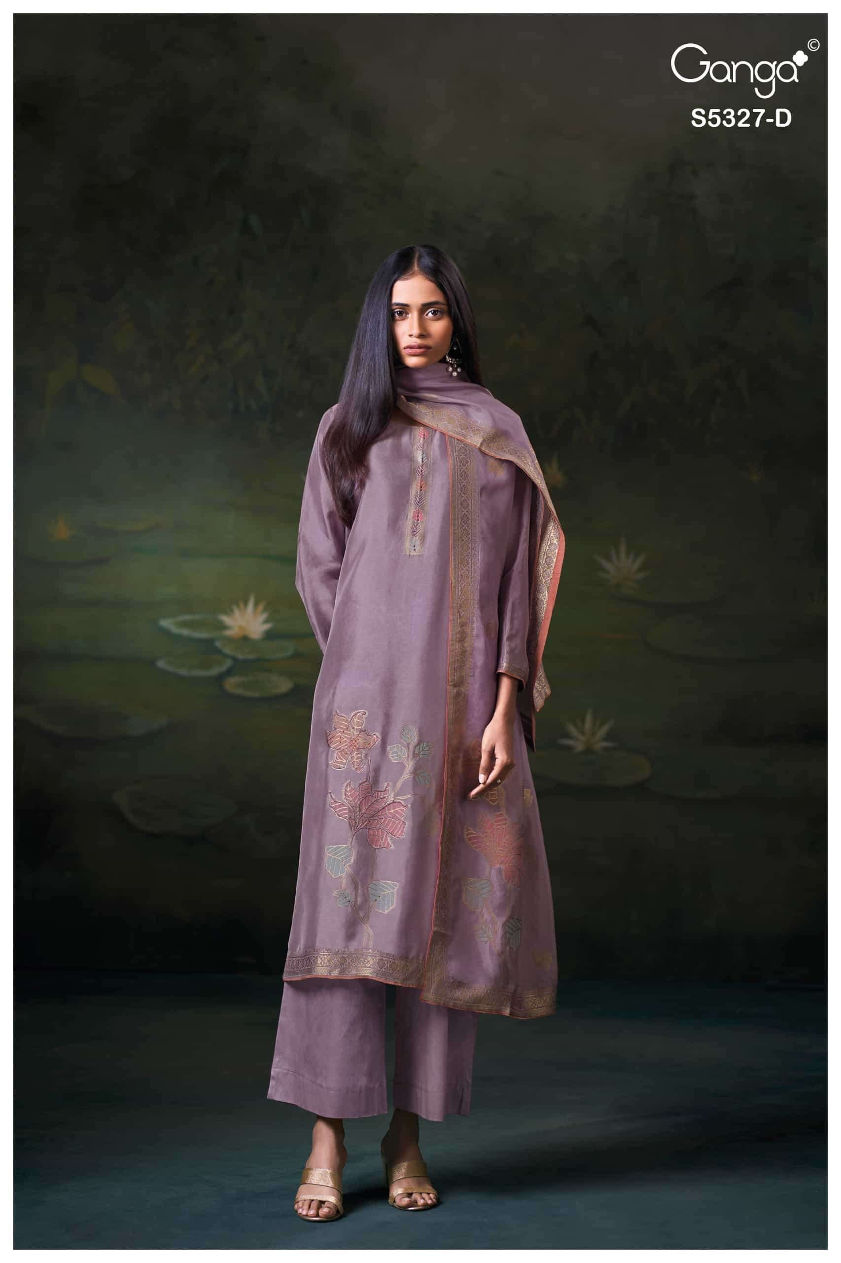 Ganga Fashion Kyoko 5327 Premium Silk Jacquard Handwork Suit