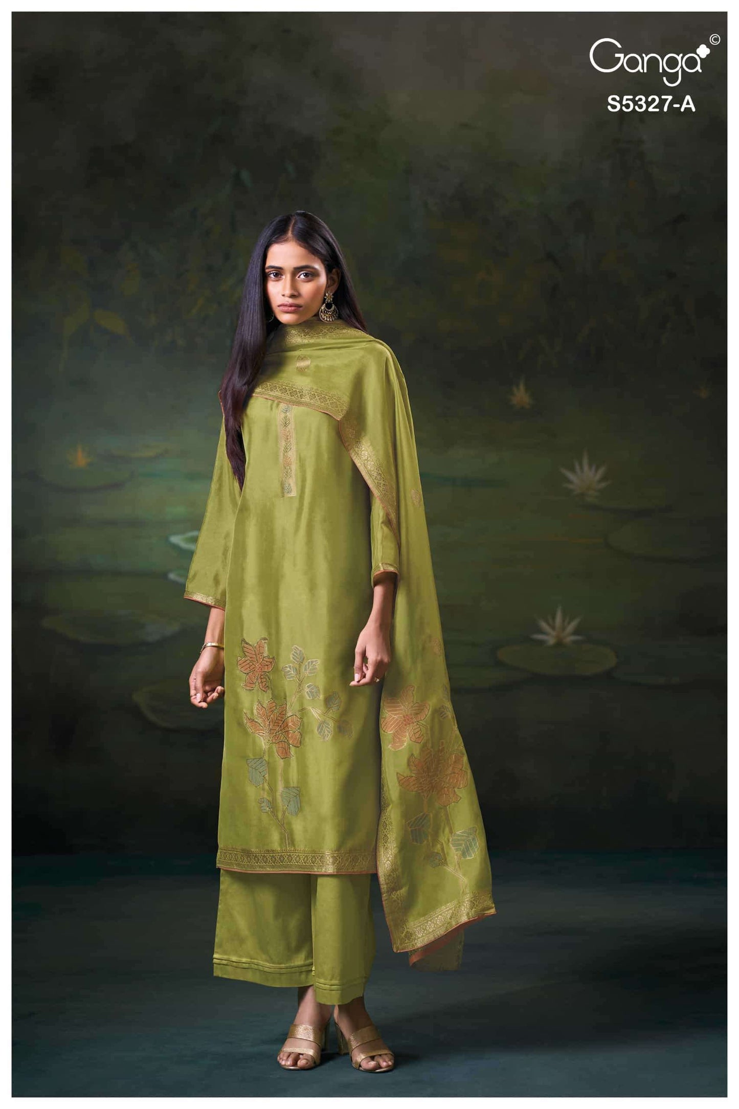 Ganga Fashion Kyoko 5327 Premium Silk Jacquard Handwork Suit