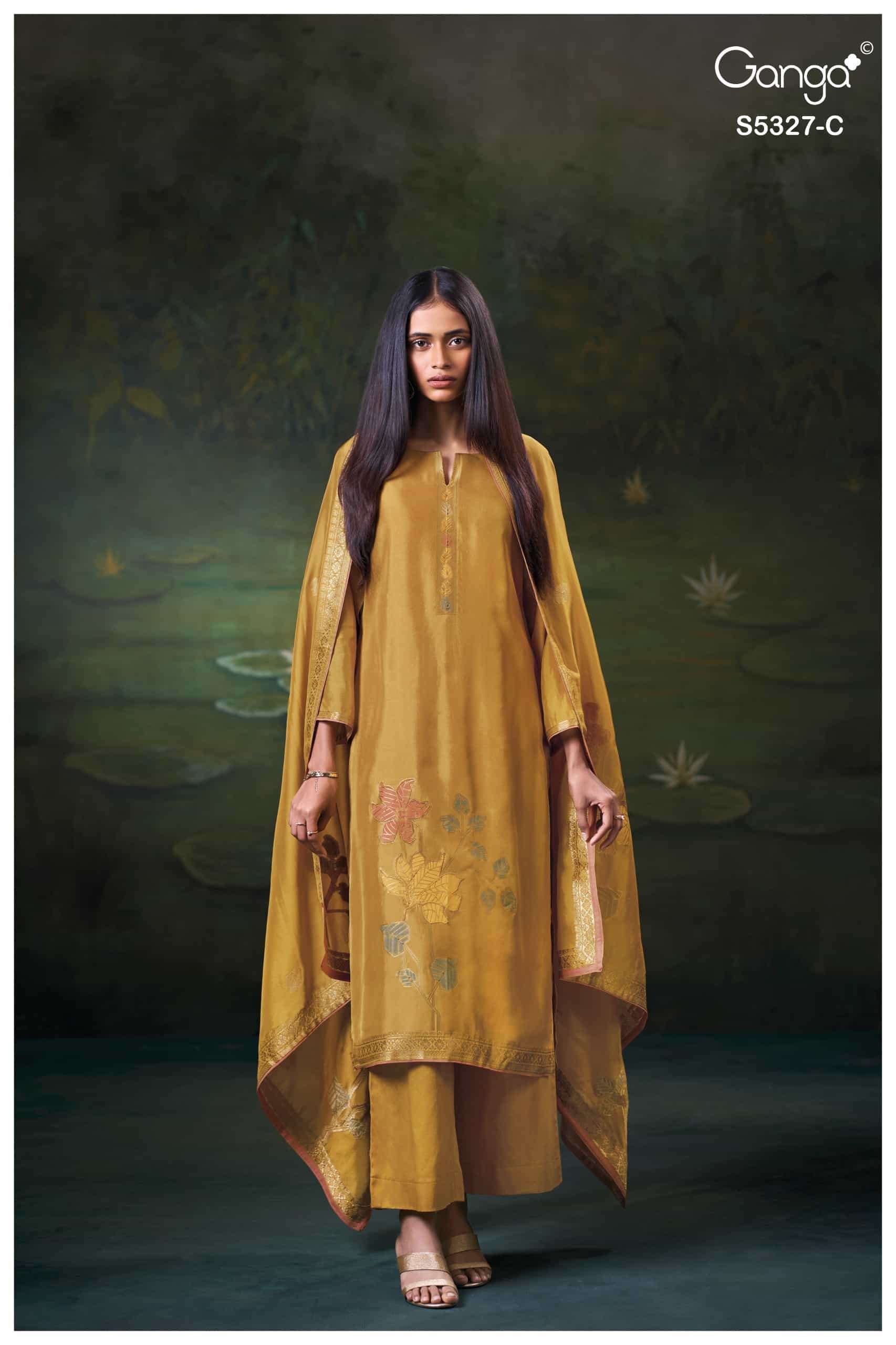 Ganga Fashion Kyoko 5327 Premium Silk Jacquard Handwork Suit