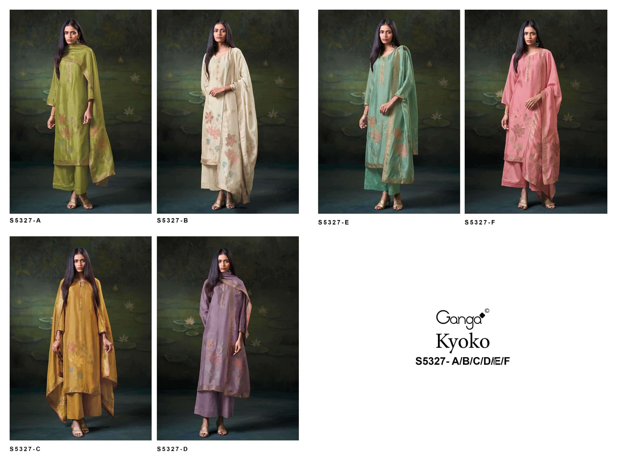 Ganga Fashion Kyoko 5327 Premium Silk Jacquard Handwork Suit
