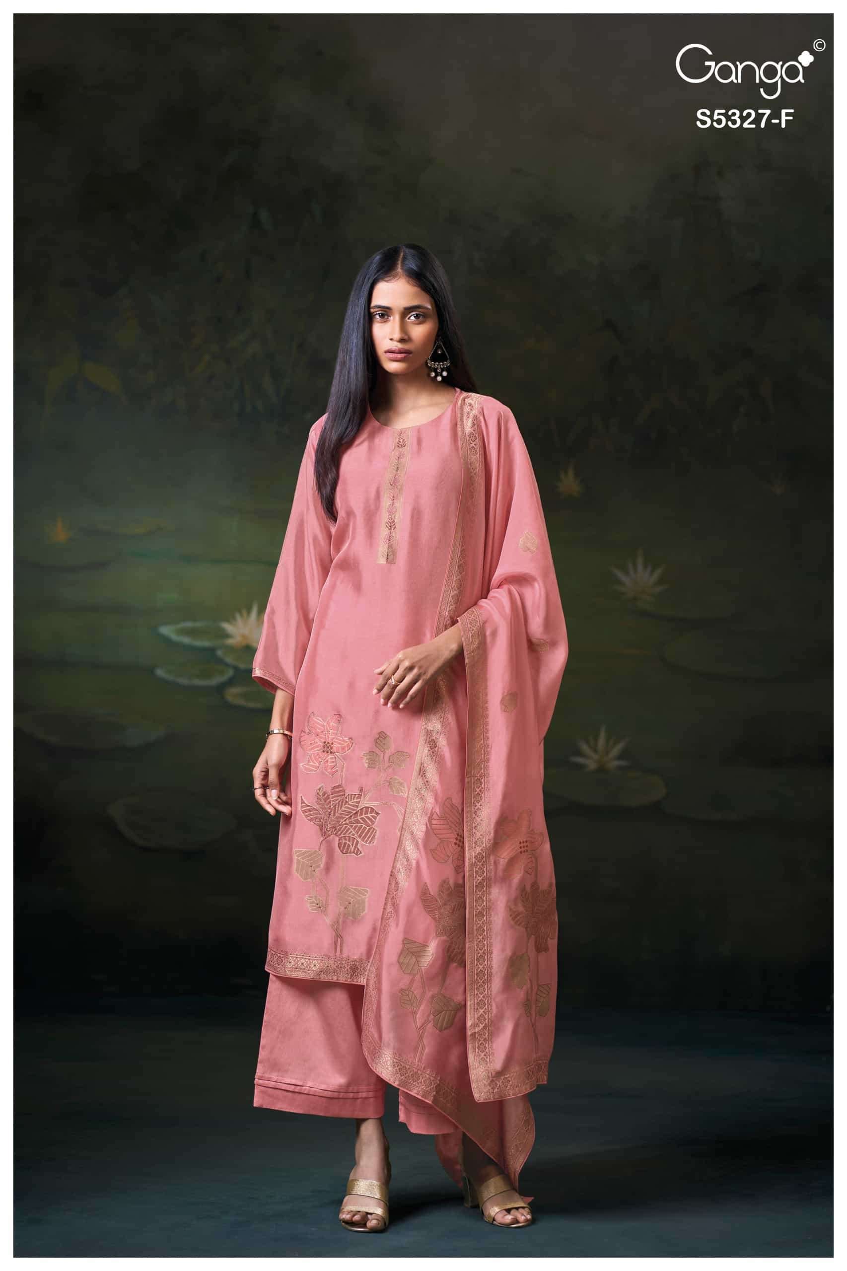 Ganga Fashion Kyoko 5327 Premium Silk Jacquard Handwork Suit