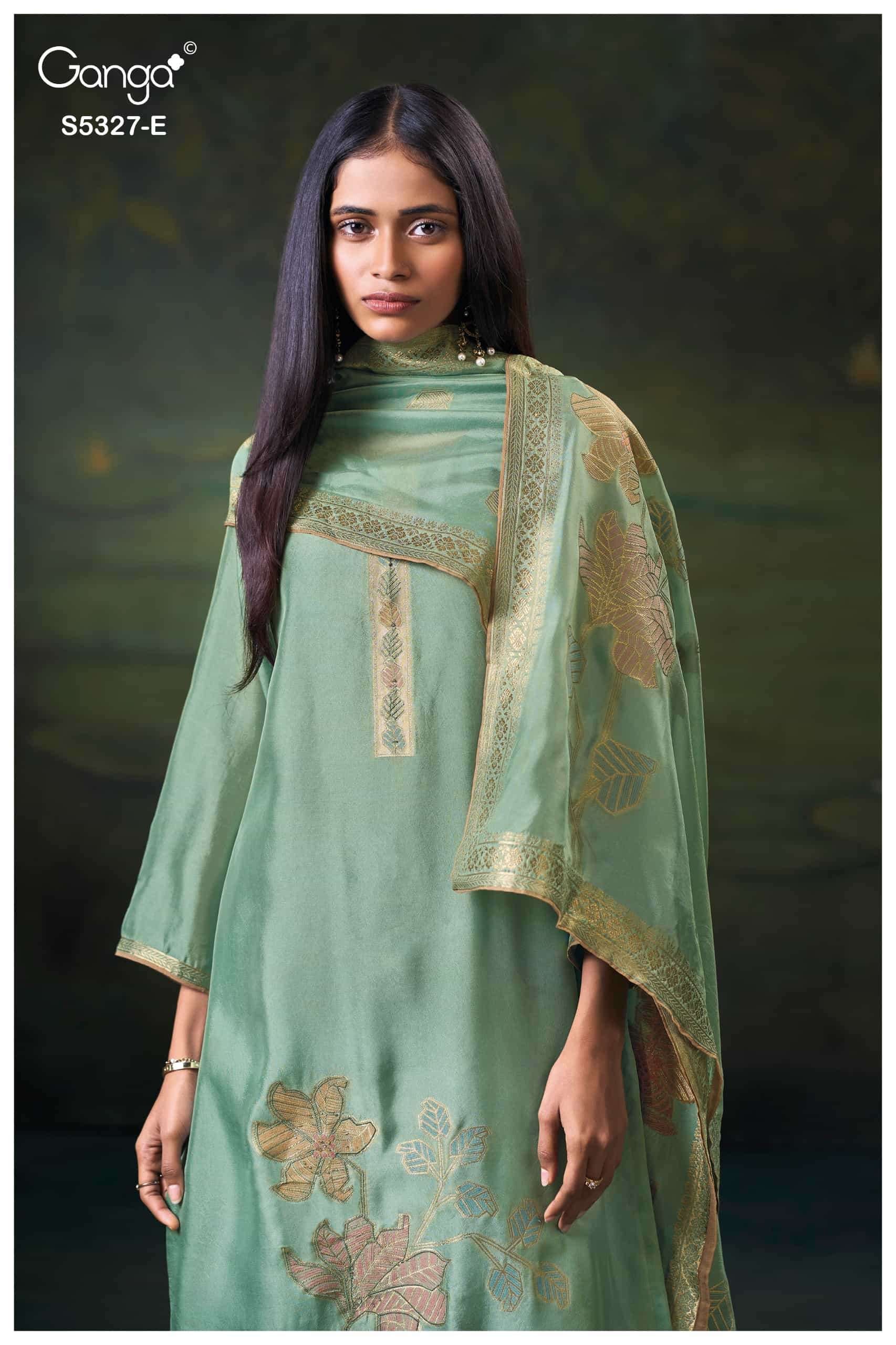 Ganga Fashion Kyoko 5327 Premium Silk Jacquard Handwork Suit