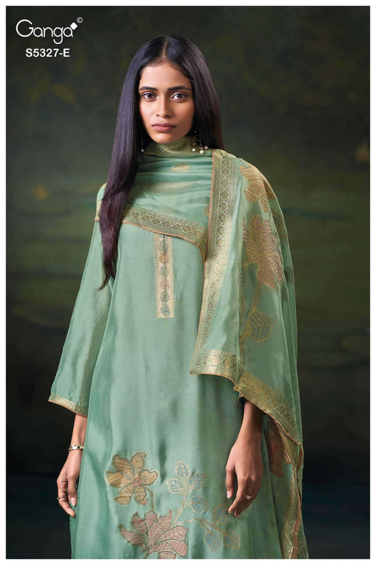 Ganga Fashion Kyoko 5327 Premium Silk Jacquard Handwork Suit