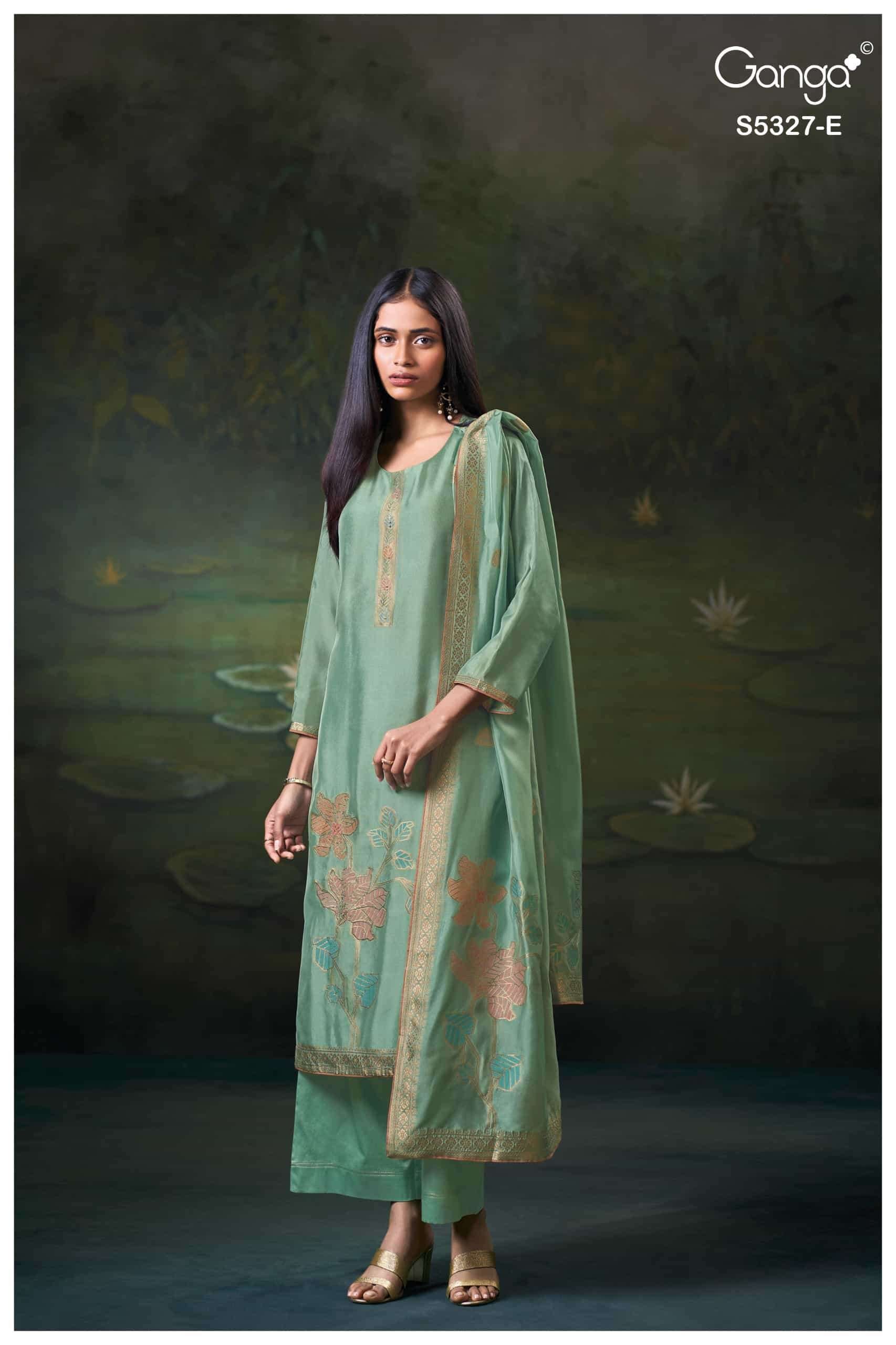 Ganga Fashion Kyoko 5327 Premium Silk Jacquard Handwork Suit