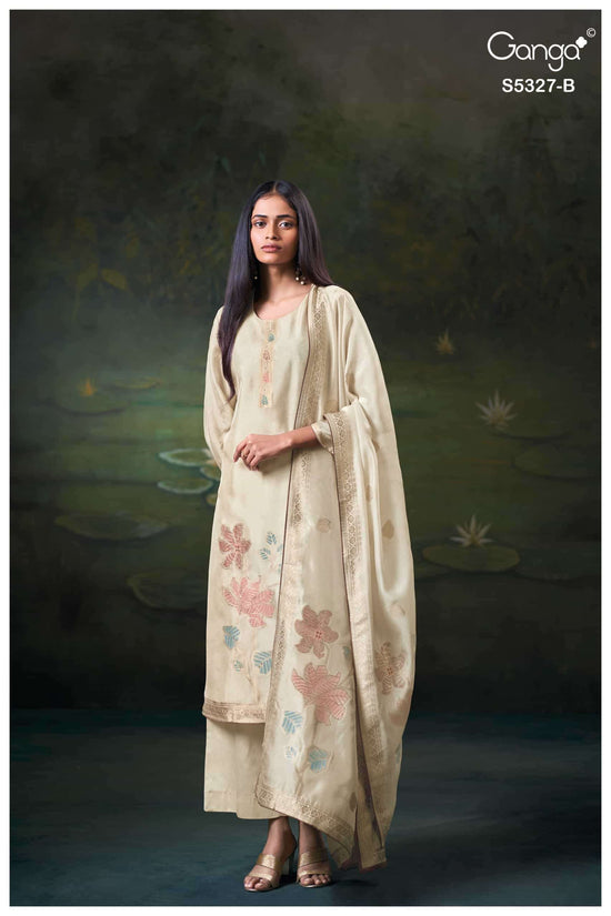 Ganga Fashion Kyoko 5327 Premium Silk Jacquard Handwork Suit
