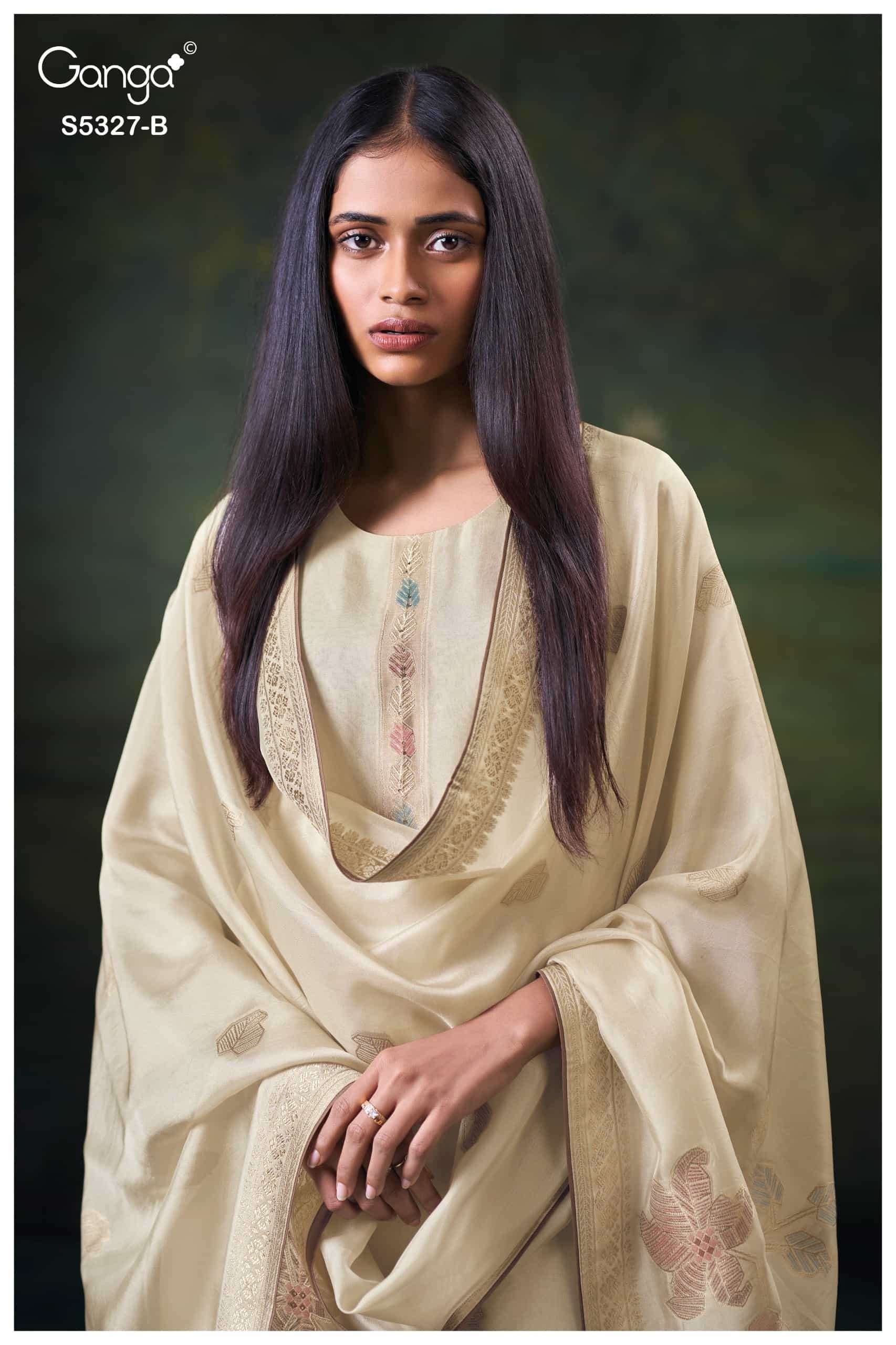 Ganga Fashion Kyoko 5327 Premium Silk Jacquard Handwork Suit