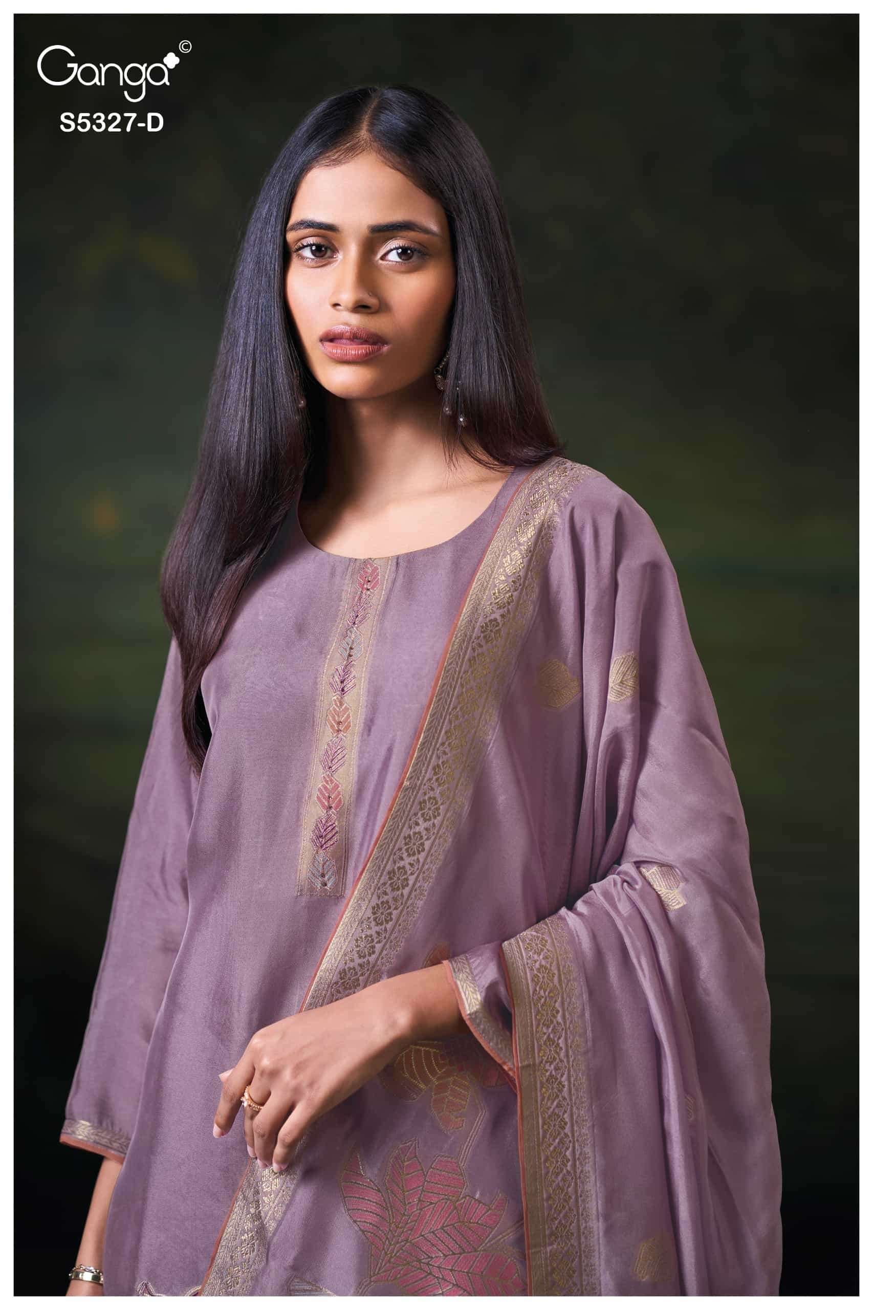 Ganga Fashion Kyoko 5327 Premium Silk Jacquard Handwork Suit