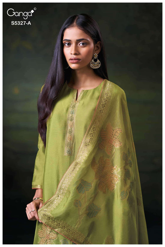 Ganga Fashion Kyoko 5327 Premium Silk Jacquard Handwork Suit