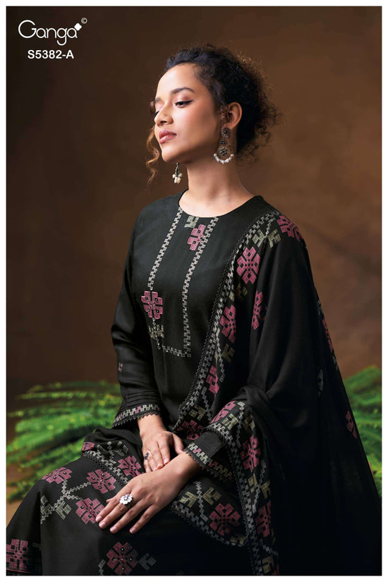 Ganga Fashion Lamia 5382 Pure Wool Pashmina Printed Dress Material
