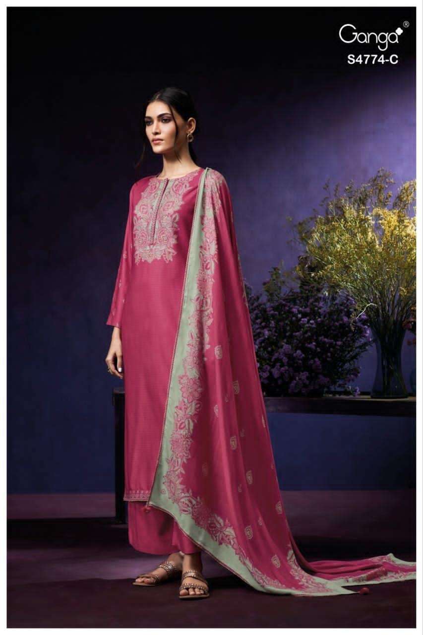Ganga Fashion Larya 4774 Cotton Dress Material - Amrah Wholesale