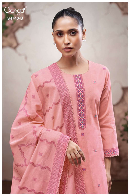 Ganga Fashion Lishara 4740 Premium Cotton Jacquard Dress Material Wholesale - Amrah Wholesale