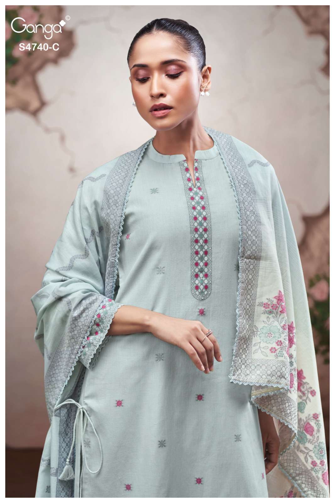 Ganga Fashion Lishara 4740 Premium Cotton Jacquard Dress Material Wholesale - Amrah Wholesale
