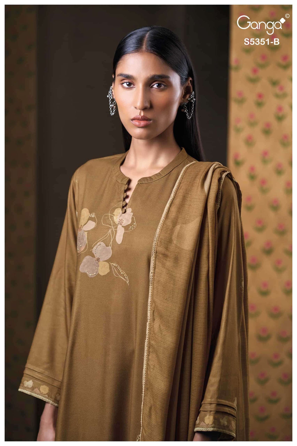 Ganga Fashion Lishaya 5351 Pure Wool Pashmina Dress Material