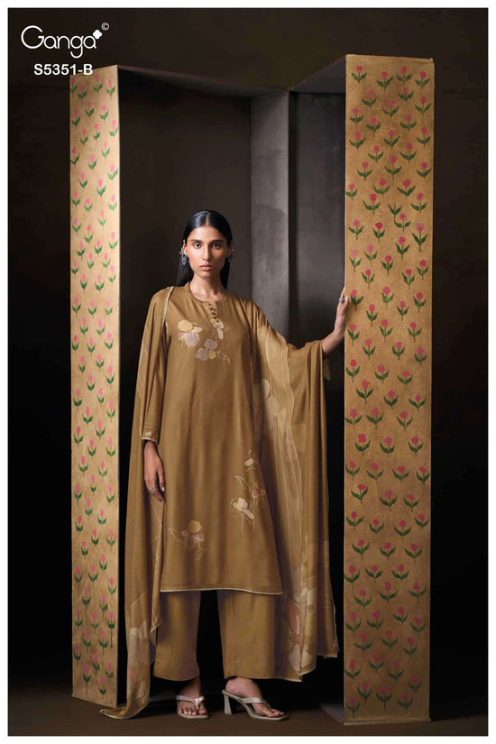 Ganga Fashion Lishaya 5351 Pure Wool Pashmina Dress Material