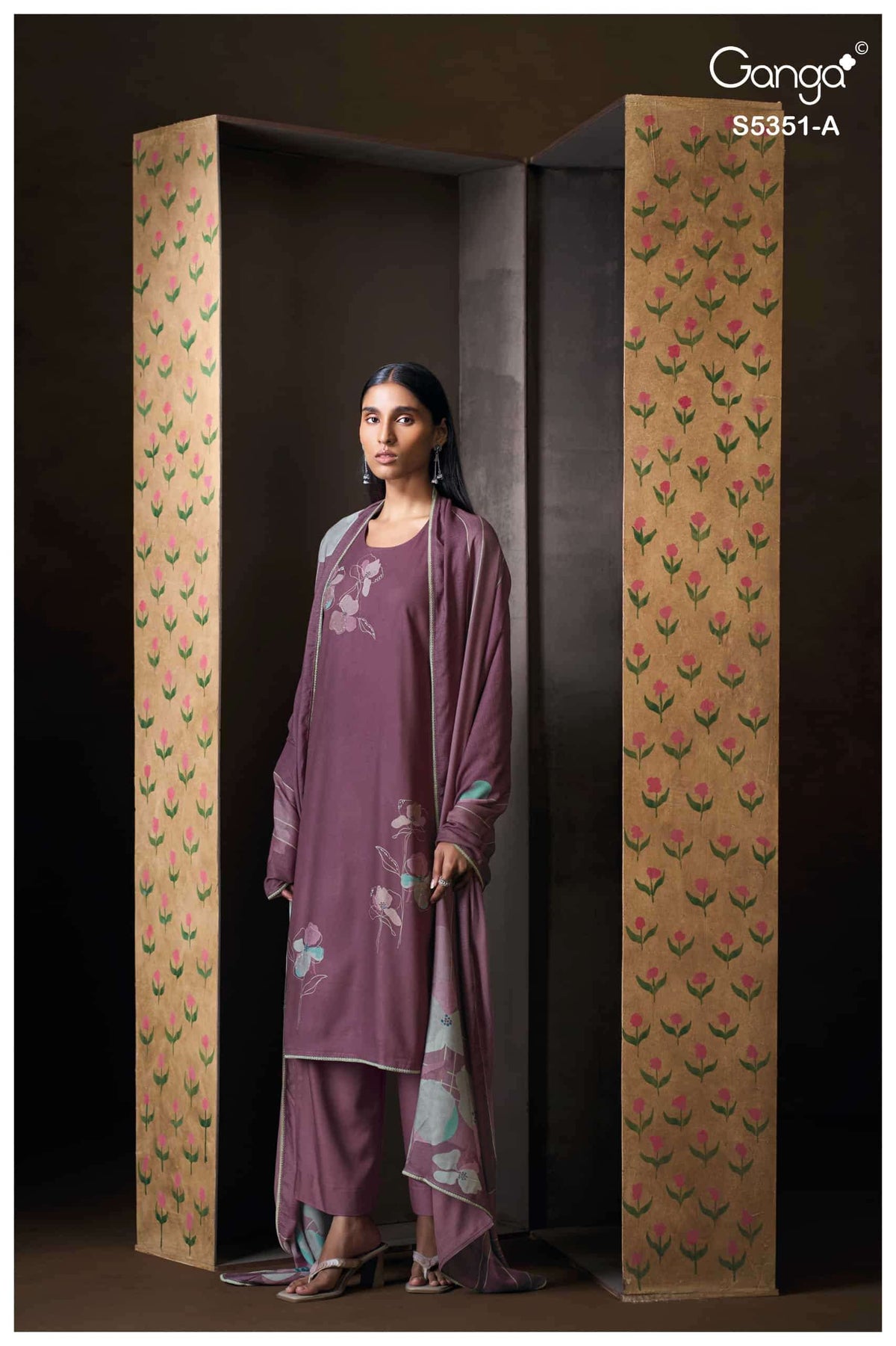 Ganga Fashion Lishaya 5351 Pure Wool Pashmina Dress Material