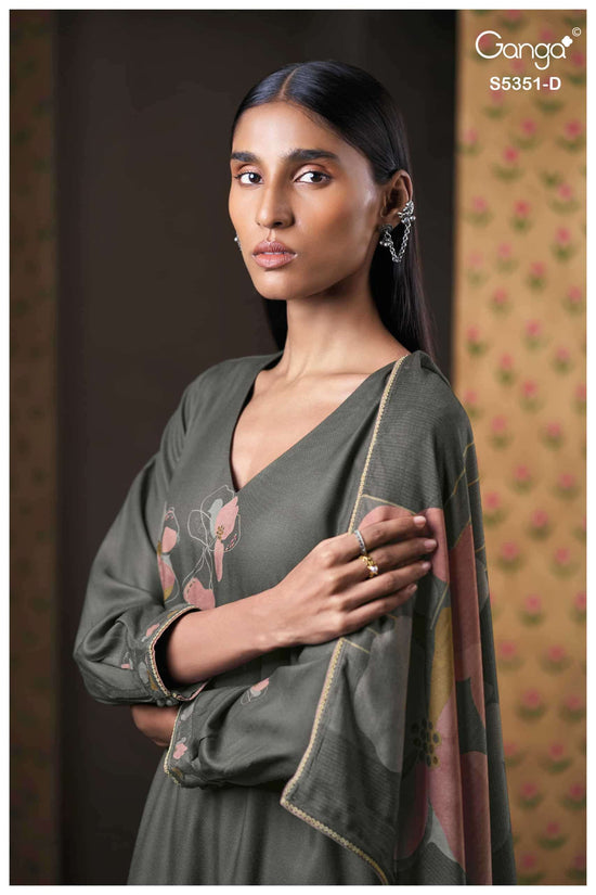 Ganga Fashion Lishaya 5351 Pure Wool Pashmina Dress Material