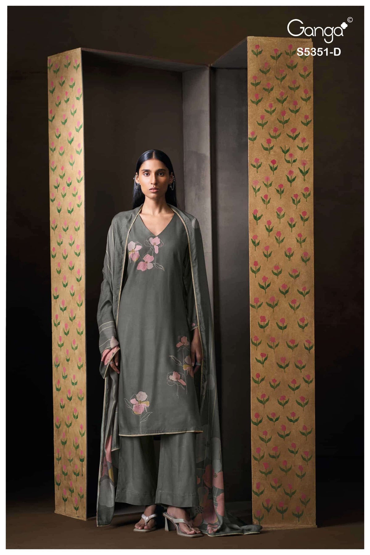Ganga Fashion Lishaya 5351 Pure Wool Pashmina Dress Material