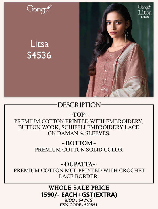 Ganga Fashion Litsa 4536 - Amrah Wholesale