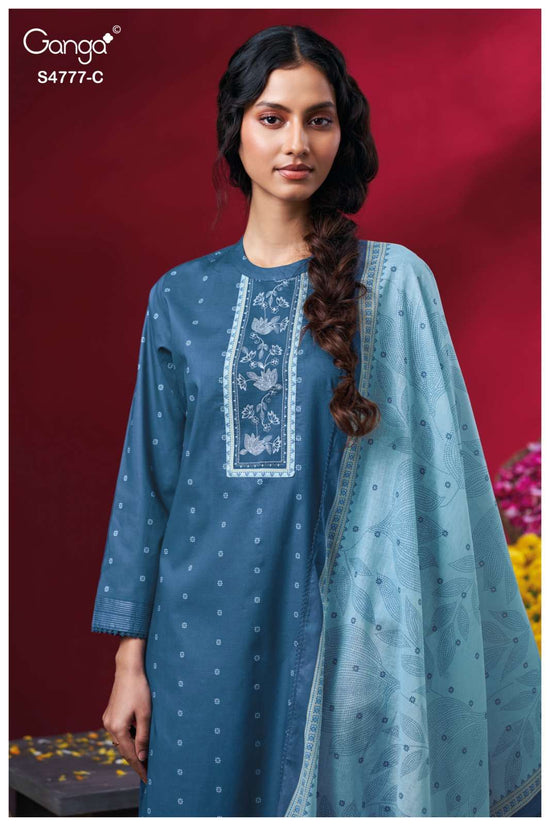 Ganga Fashion Lorael 4777 Premium Cotton Embroidery Designer Dress Material - Amrah Wholesale