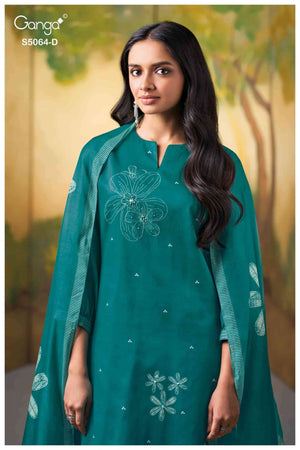 Ganga Fashion Maevina 5064 Premium Cotton Satin Dress Material Wholesale - Amrah Wholesale