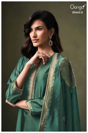 Ganga Fashion Maithili 5443 Pure Viscose Woven Silk Dress Material