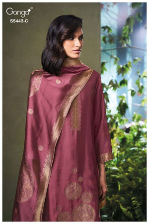 Ganga Fashion Maithili 5443 Pure Viscose Woven Silk Dress Material