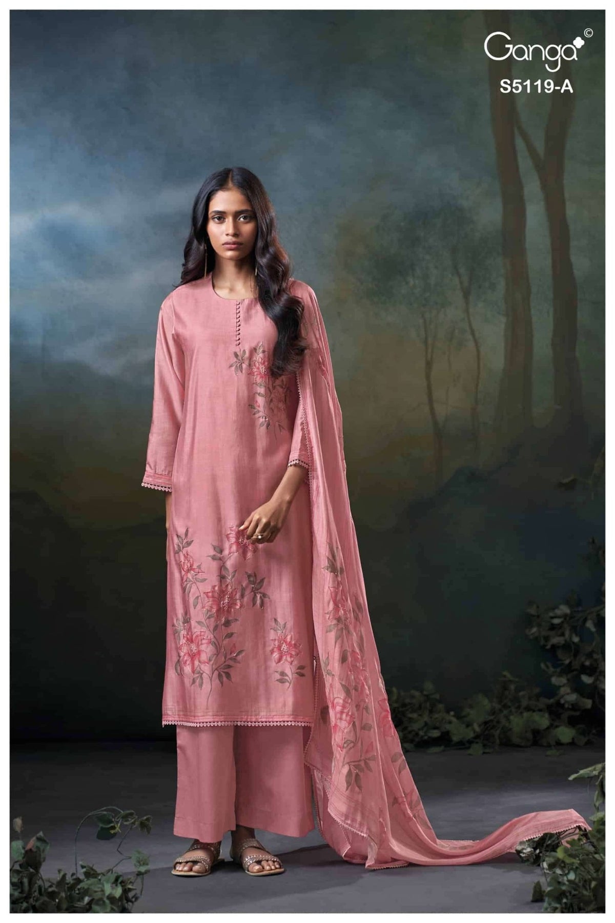 Ganga Fashion Malia 5119 Pure Bemberg Silk Dress Material Wholesale - Amrah Wholesale