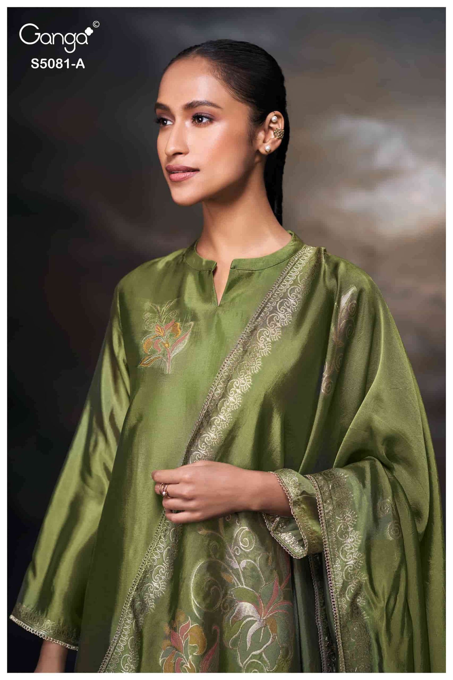 Ganga Fashion Mansie 5081 Premium Jacquard Silk Embroidered Pakistani Suit
