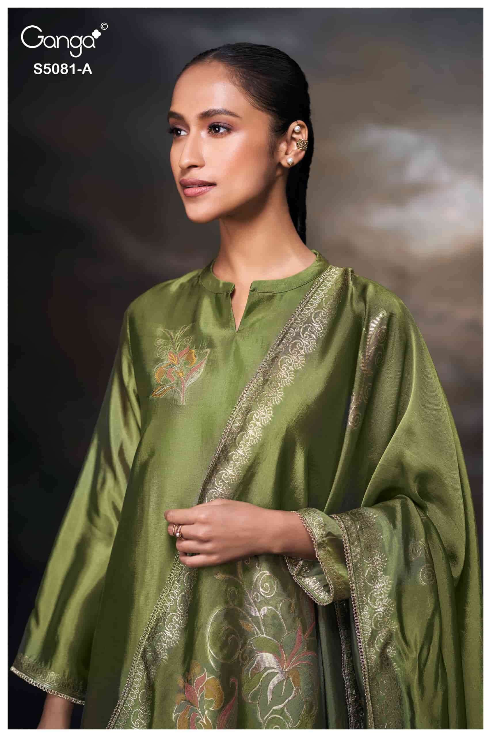 Ganga Fashion Mansie 5081 Premium Jacquard Silk Embroidered Pakistani Suit