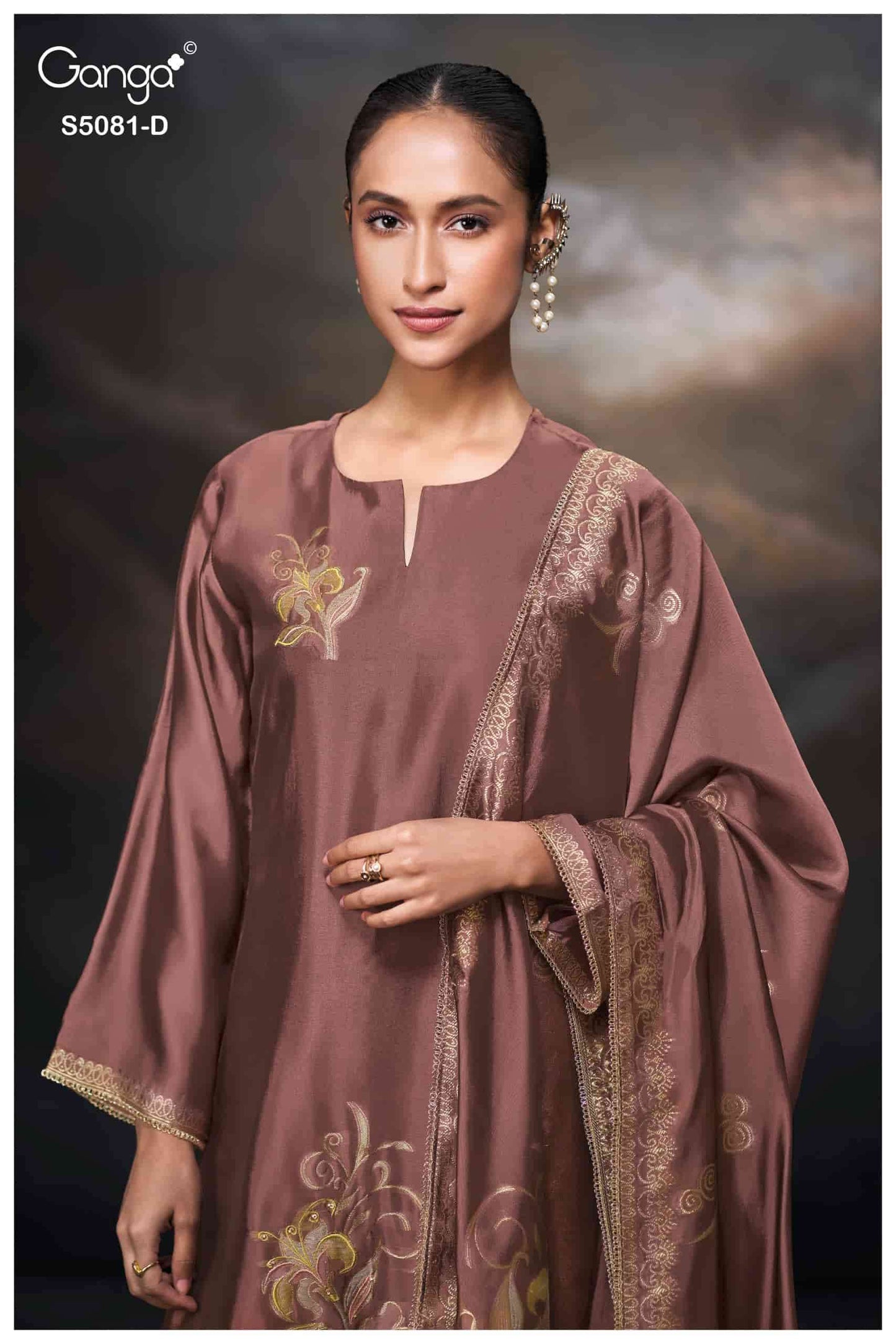 Ganga Fashion Mansie 5081 Premium Jacquard Silk Embroidered Pakistani Suit
