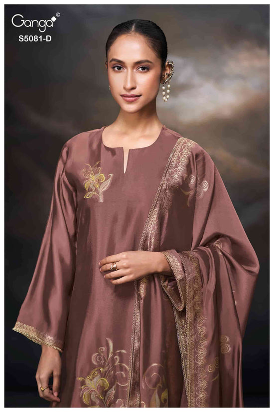 Ganga Fashion Mansie 5081 Premium Jacquard Silk Embroidered Pakistani Suit