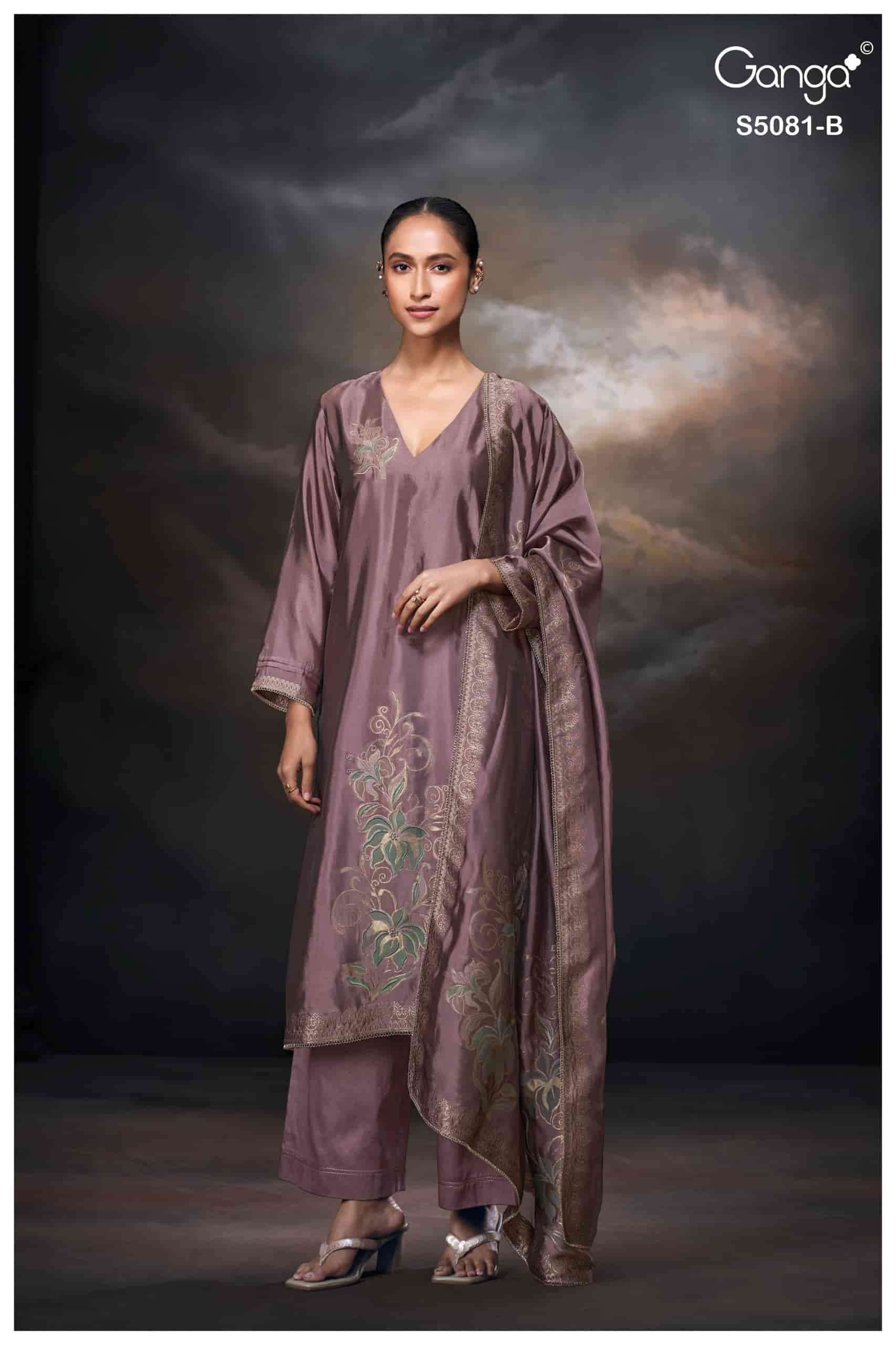 Ganga Fashion Mansie 5081 Premium Jacquard Silk Embroidered Pakistani Suit