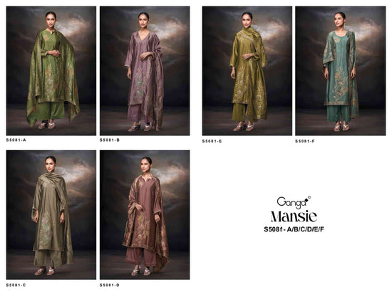 Ganga Fashion Mansie 5081 Premium Jacquard Silk Embroidered Pakistani Suit