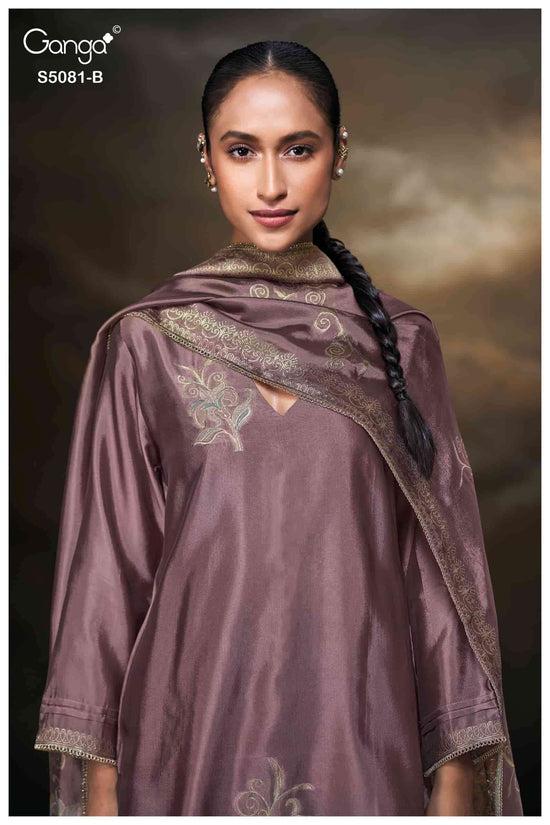Ganga Fashion Mansie 5081 Premium Jacquard Silk Embroidered Pakistani Suit
