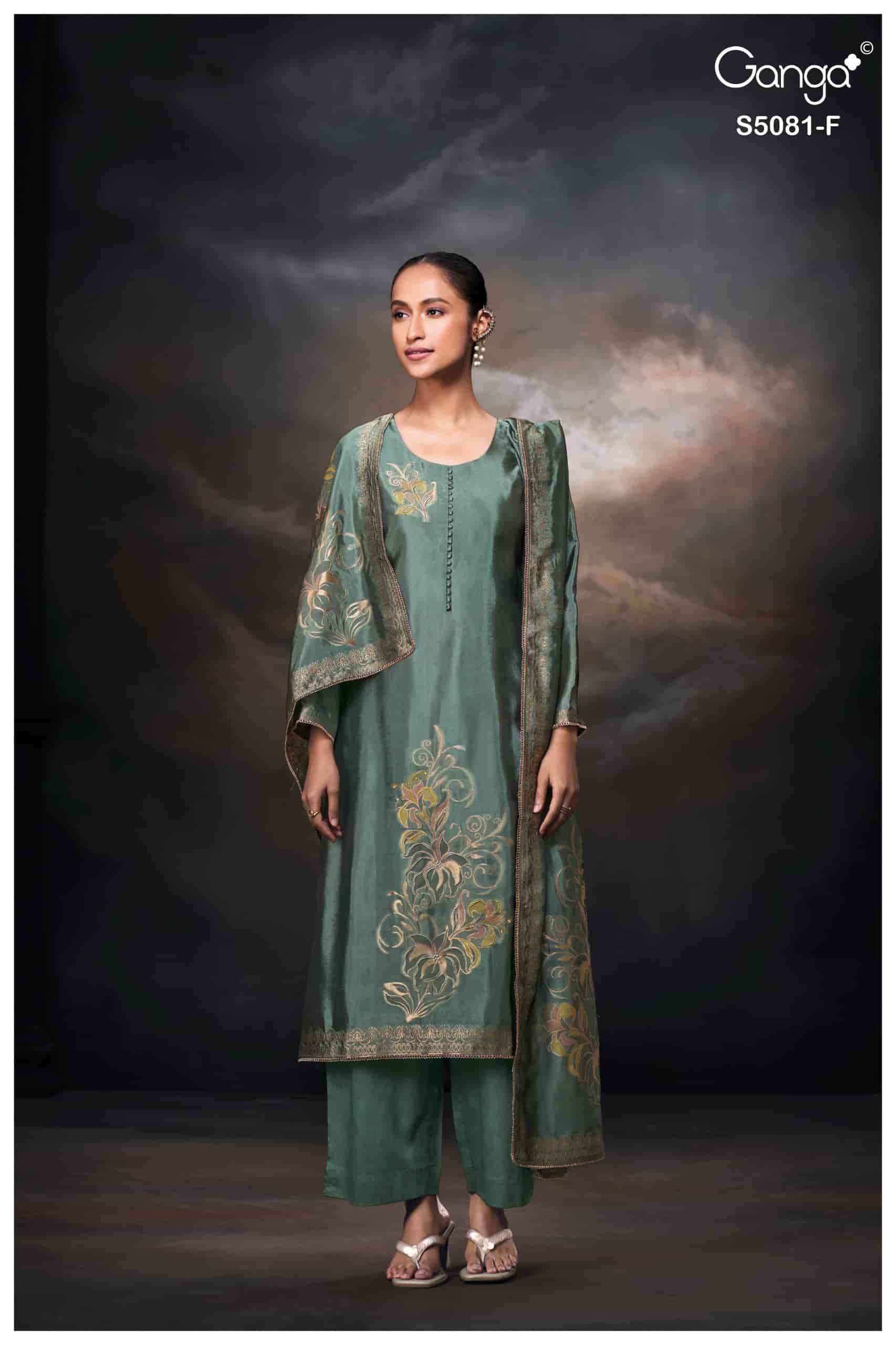 Ganga Fashion Mansie 5081 Premium Jacquard Silk Embroidered Pakistani Suit