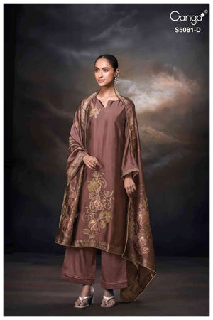 Ganga Fashion Mansie 5081 Premium Jacquard Silk Embroidered Pakistani Suit - Amrah Wholesale